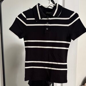 J. Crew Polo with Black and White Stripes